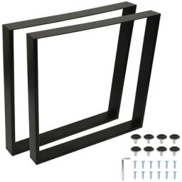 Lot de 2 supports de table en métal, industriels, pour table à manger, bureau, table basse, montage