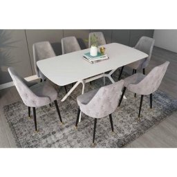 Table à manger extensible laqué blanc pieds métal 4-6 personnes araxie - blanc