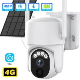 Camera solaire exterieure 4G sim 4MP HD,surveillance ptz camera 5W panneaux solaires batterie