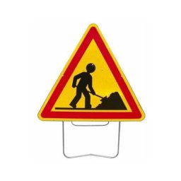 Panneau triangulaire de signalisation 1000 mm ci t1- ''chantier mobile