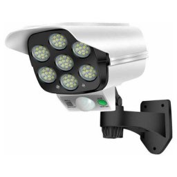 Caméra factice solaire extérieure, fausse caméra de sécurité avec détection de mouvement PIR,