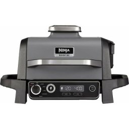 Ninja - Woodfire OG701EU Barbecue Elettrico e Affumicatore Friggitrice ad Aria da Esterno Grigio