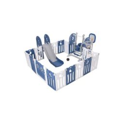 Parc Bébé en Plastique Tour de parc pliable Barrière de Sécurité 16 panneaux 184 x 185 x 63 cm