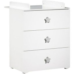 Sauthon - Commode Basic 3 tiroirs boutons gris avec dispositif à langer babyprice - color