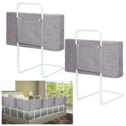 Barrières de Lit Bébé, Barriere de Securite Enfant Lit, Réglable En Hauteur, lavable, armature de