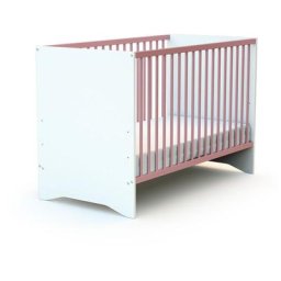 Lit bébé 60x120 cotillon - Blanc et Rose - AT4