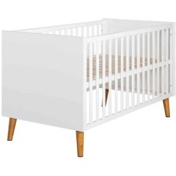 Lit bébé évolutif en bois blanc mick 70x140 - Blanc