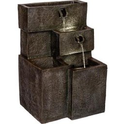 Fontaine de jardin escalier d'eau 75 x 48 x 42 cm, avec éclairage led, pompe incluse - Stilista