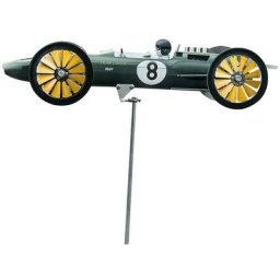 Moulin a vent de voiture de course de jardin en metal suspendu 3D pour jardin exterieur, pelouse,