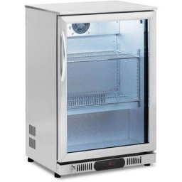 Frigo à Boissons Réfrigérateur Bar Vitrine Porte Double Vitrage 138L Inox - Argent