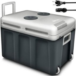 Tillvex - Glacière électrique 40L (Gris) avec roulettes Mini réfrigérateur 230V et 12V pour voiture