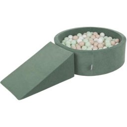 Velvet Aire De Jeux En Mousse Avec Rond Piscine à Balles Pour Enfants (100 Balles), Vert Forêt: