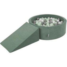 Velvet Aire De Jeux En Mousse Avec Rond Piscine à Balles Pour Enfants (100 Balles), Vert Forêt:
