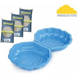 Bac à sable - Coquillage - 102 x 88 cm - Bleu - Dont 60kg de sable - Bleu - Paradiso Toys