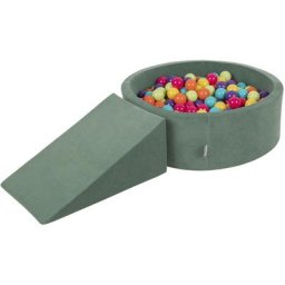 Velvet Aire De Jeux En Mousse Avec Rond Piscine à Balles Pour Enfants (100 Balles), Vert Forêt: