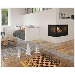 Insert cheminée à bois Holguin avec turbine 11,5 kW 2 vitres gauche + 2 bouches recuperateur