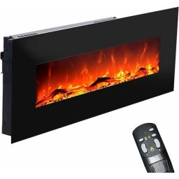 cheminée électrique avec chauffage, cheminée murale avec LED feu artificiel avec chauffage
