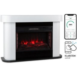 Klarstein - Aargau Smart Cheminée électrique 1000/2000W led 18-27 °C Minuteur hebdomadaire