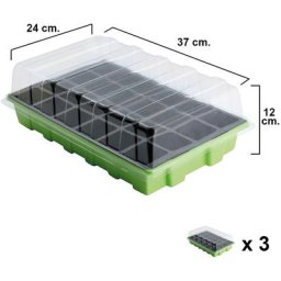 Lit de semence de germination à effet de serre 24 compartiments avec plateau anti-goutte ensembles