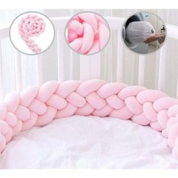 Tour De Lit 4 Tissage Bébé Coussin Serpent Tressé Pare-Choc Velours Protection lit Bumper Pépinière