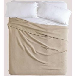 Sklum - Couverture multi-usages en Coton Gaufré (243x223 cm) Bimba Brun Blé - Brun Blé