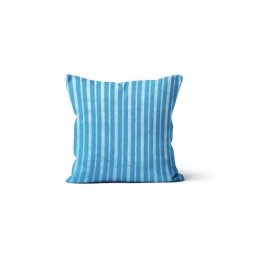 Soleil D'ocre - Coussin jacquard 40x40 cm cotonade turquoise - Bleu