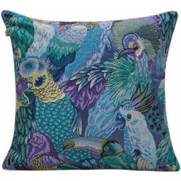Madura - Housse de coussin 40x40 cm Cobalt - jungle birds - Cobalt