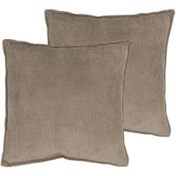 Lot de 2 coussins 45 x 45 cm - velours côtelé / avec remplissage - Coussins de canapé velours