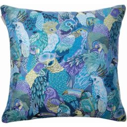Housse de coussin 60x60 cm Madura Cobalt - jungle birds - Cobalt
