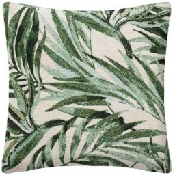 Atmosphera - Housse de Coussin Jacquard Tropical 40x40cm vert créateur d'intérieur - Vert cèdre
