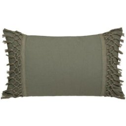 Atmosphera - Coussin Macra 30x50cm kaki créateur d'intérieur - Kaki