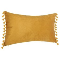 Atmosphera - Coussin velours Spirit 30x50 ocre - Blanc
