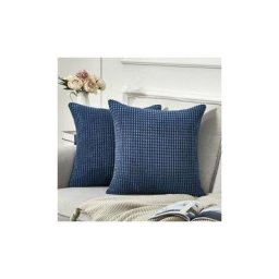 Lot de 2 Noël Housses de Coussin Rectangulaire en Velours Côtelé Doux Granulés Décoratif Canapé Set
