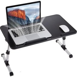 Support Ordinateur Portable Table de Lit Plateau Régalable Noir