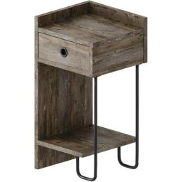 Table de chevet côté gauche Naudet H60cm Bois foncé - Brun