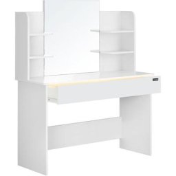 Casaria - Coiffeuse Lucia Blanc éclairage led table de maquillage miroir chambre dressing rangement