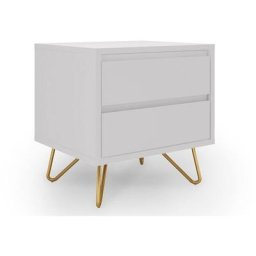 Table de chevet 2 tiroirs blanche darina - blanc