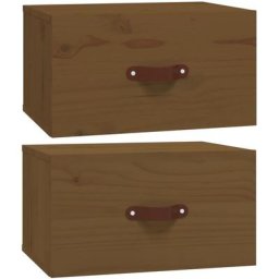 Tables de chevet murales 2 pcs Marron miel 40x29,5x22 cm Vidaxl marron miel