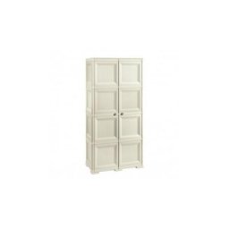 Tontarelli - Armoire Résine 4 Modules avec 2 Portes Finition Bois Omnimodus Angora - Angora