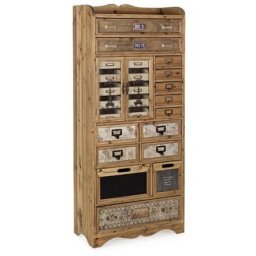 Commode Sixtem avec 2 portes et 14 tiroirs de style industriel cm 153 h