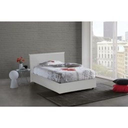 Talamo Italia Lit double Berta, Lit conteneur avec revêtement en cuir écologique, 100% Made in