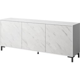 Commode marmo 200 cm 3D blanc mat / marbre blanc