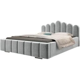 Lit rembourré avec tiroir de lit BoxSpring Lit 03 - 160x200 - Silver (trinity 32)