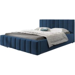 Lit rembourré avec tiroir de lit BoxSpring Lit 01 - 140x200 - Marine (trinity 31)