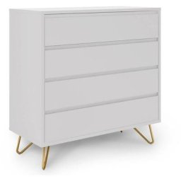 Commode 4 tiroirs blanche darina - blanc