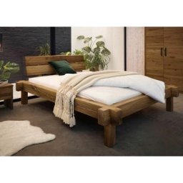 Lit double avec tiroirs 140x200 Chêne sauvage huilé Tabac jangali 310 - brun