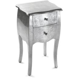 Cagliari Table de chevet Petite table ou table d'appoint, 71x35x40cm - Argenté - Versa