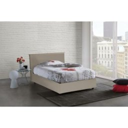 Talamo Italia Lit double Berta, Lit conteneur avec revêtement en cuir écologique, 100% Made in