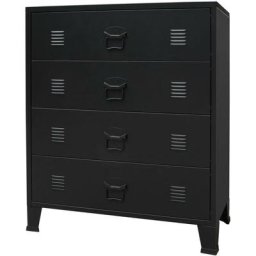 Helloshop26 - Buffet bahut armoire console meuble de rangement à tiroirs métal style industriel 93