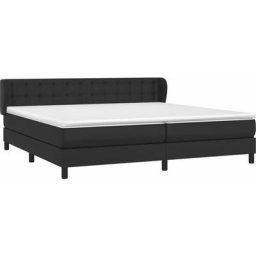 Vidaxl - Lit à sommier tapissier avec matelas Noir 200x200 cm Similicuir Black